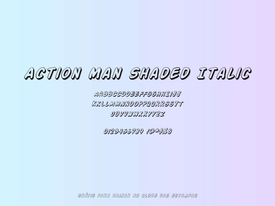 Fonte Action Man Shaded Italic Grátis Para Baixar