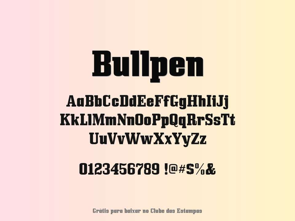 Fonte Bullpen Grátis Para Baixar