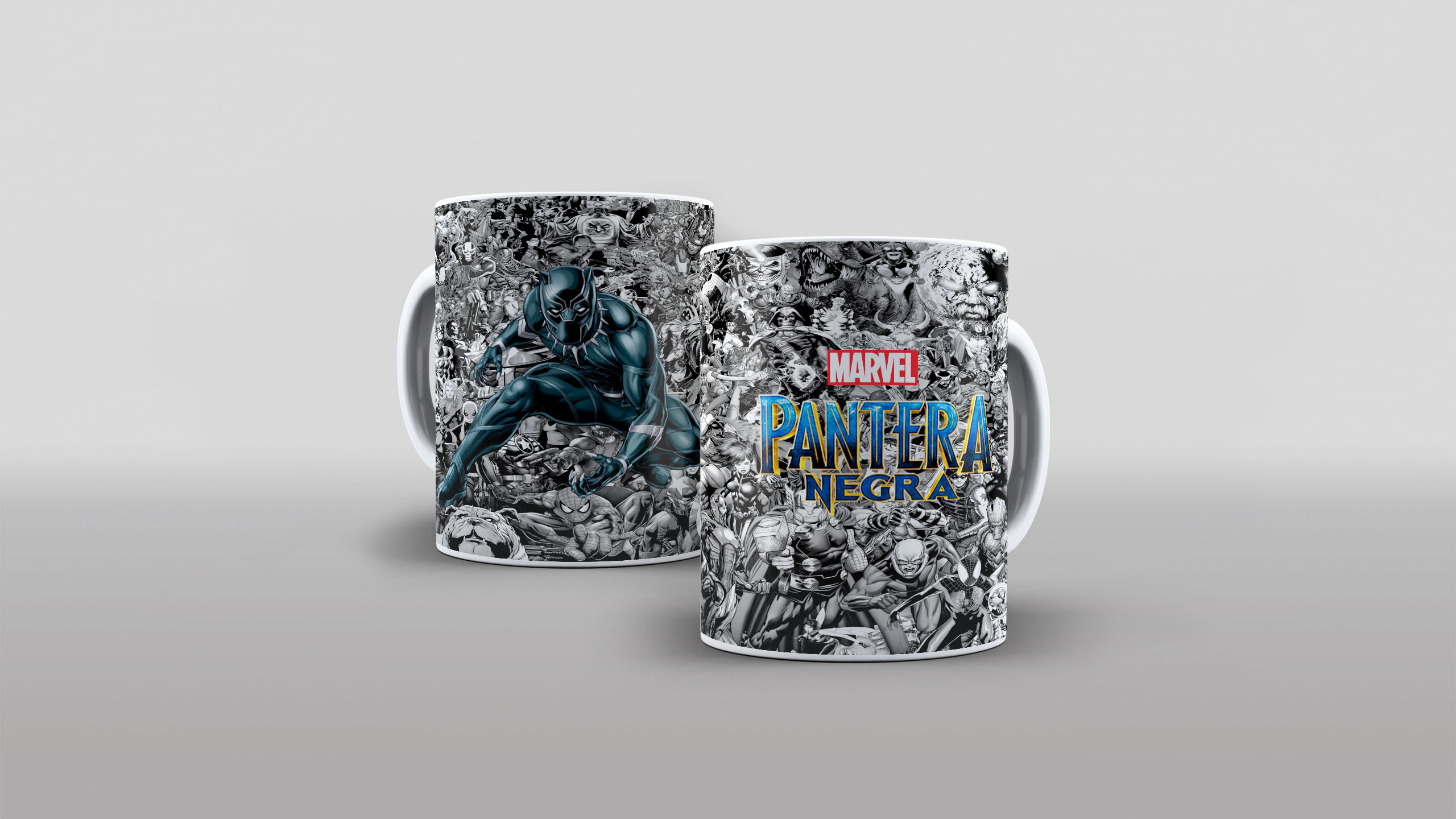 Arte Pantera Negra Herois Para Sublimação De Canecas
