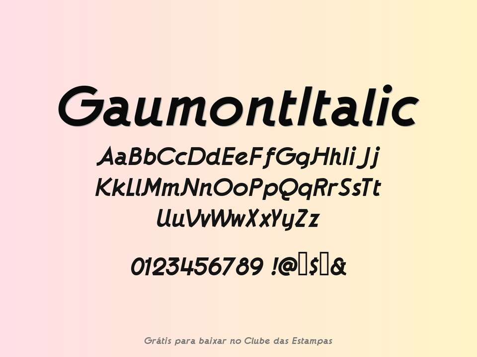Fonte Gaumontitalic Grátis Para Baixar
