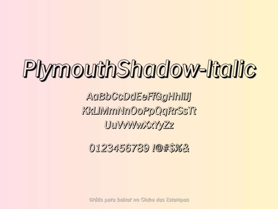 Fonte Plymouthshadow Italic Grátis Para Baixar