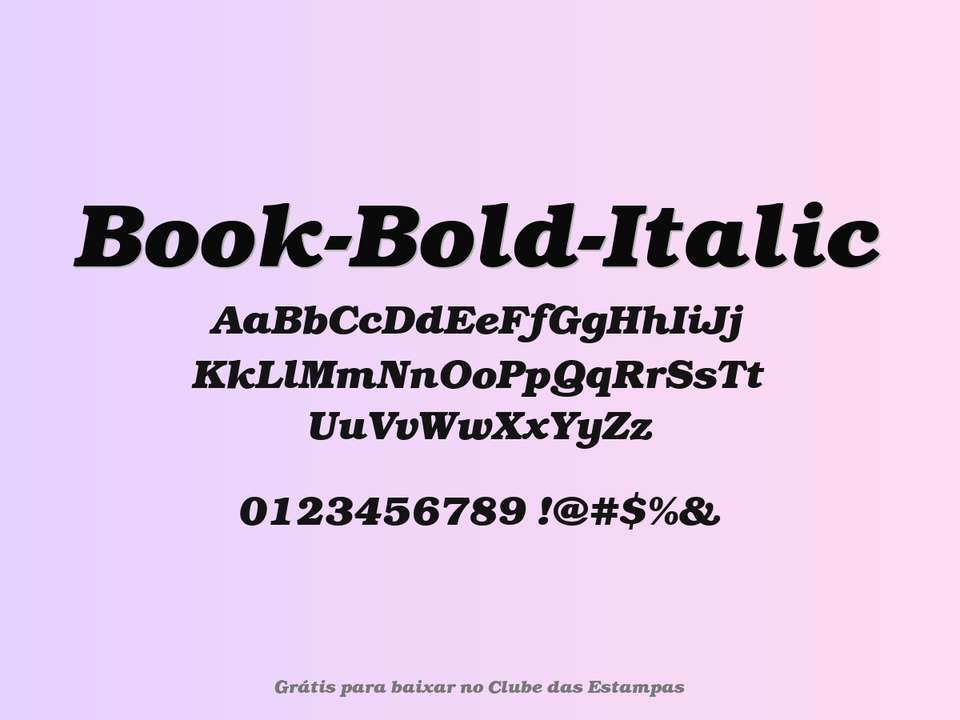 Fonte Book Bold Italic Grátis Para Baixar