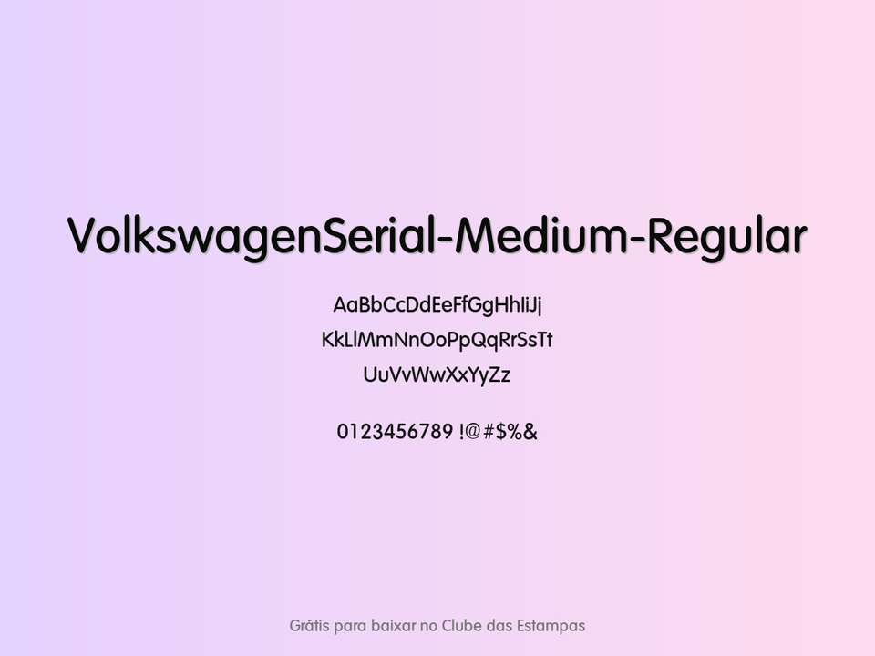 Fonte Volkswagenserial Medium Regular Grátis Para Baixar