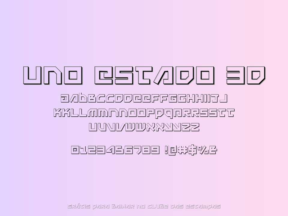 Fonte Uno Estado 3d Grátis Para Baixar