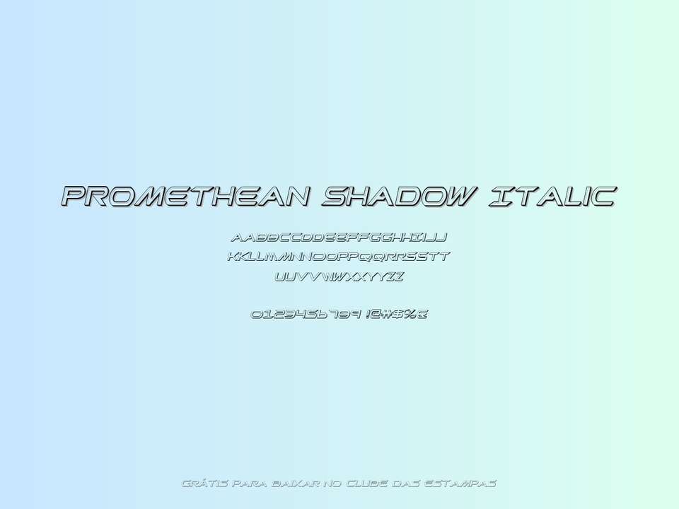 Fonte Promethean Shadow Italic Grátis Para Baixar