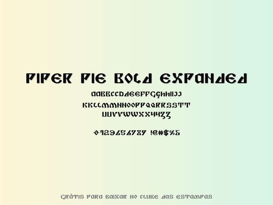 Fonte Piper Pie Bold Expanded Grátis Para Baixar