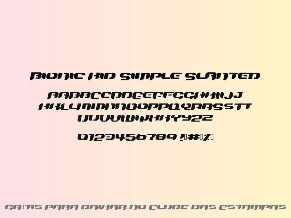 Fonte Bionic Kid Simple Slanted Grátis Para Baixar