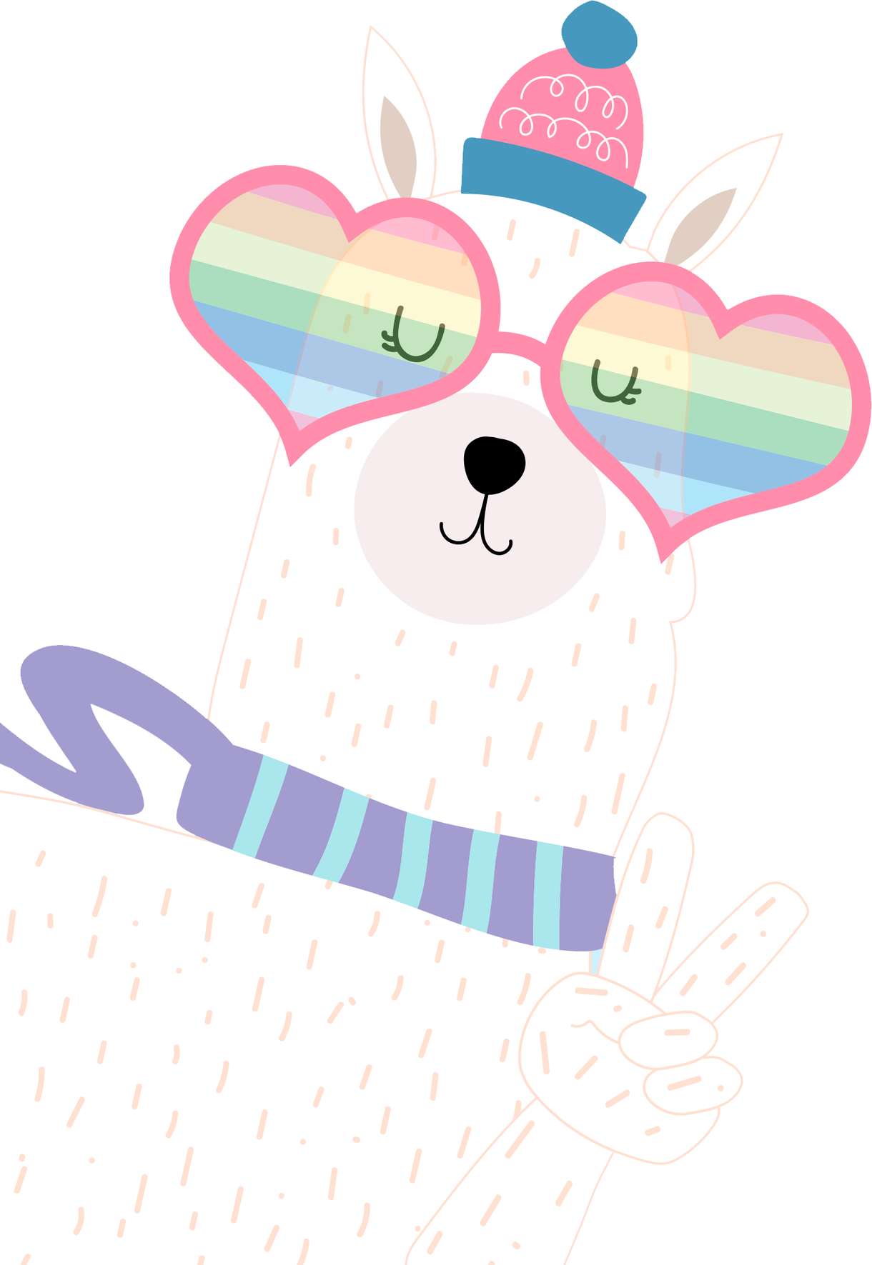 Elemento Lhama Estilosa Cute Fofa Png (8)