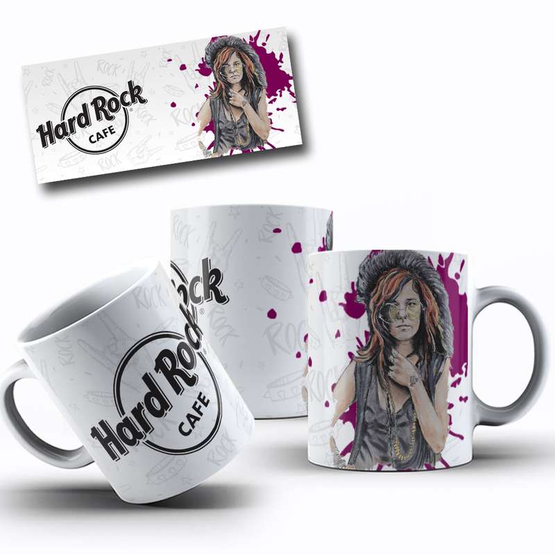 Arte Para Caneca Hard Rock Cafe Personagem Estilo Cartoon 4