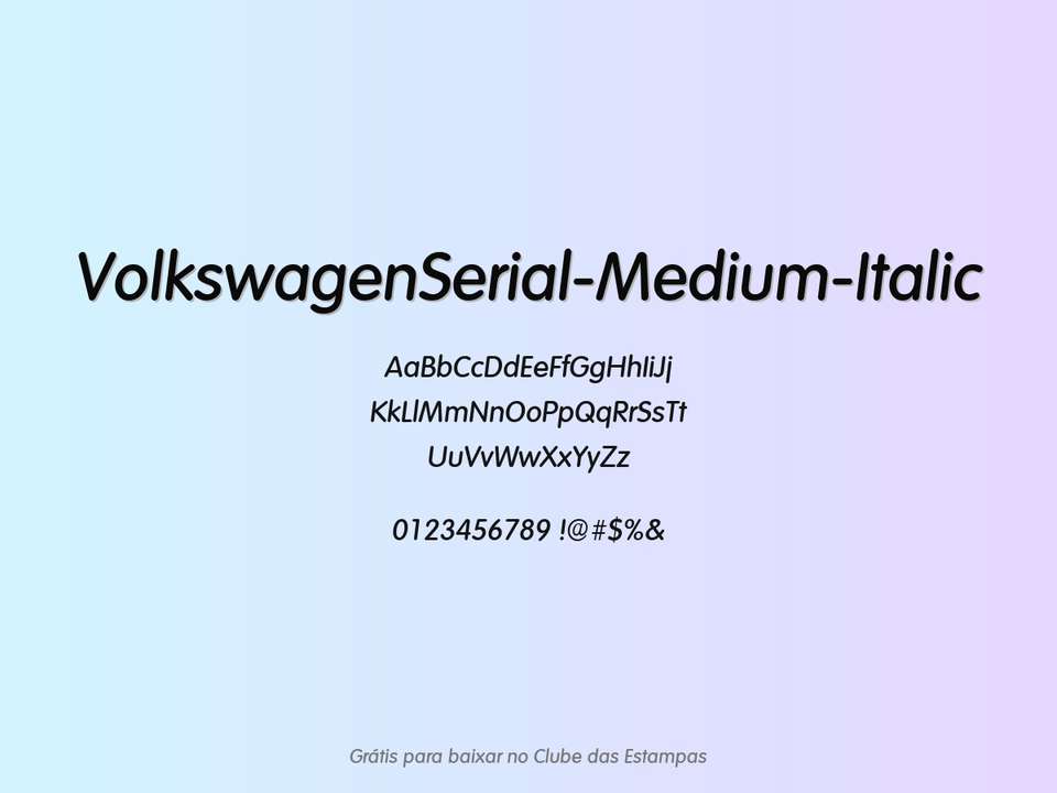 Fonte Volkswagenserial Medium Italic Grátis Para Baixar