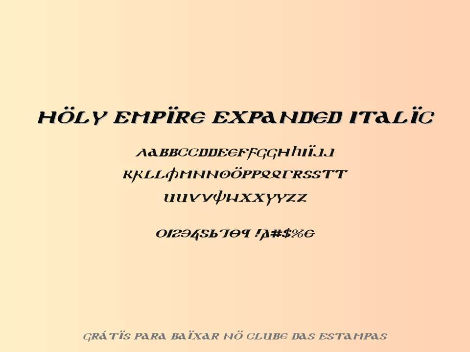 Fonte Holy Empire Expanded Italic Grátis Para Baixar