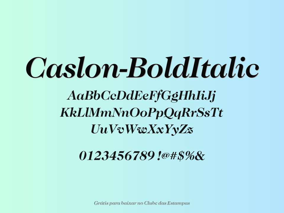 Fonte Caslon Bolditalic Grátis Para Baixar