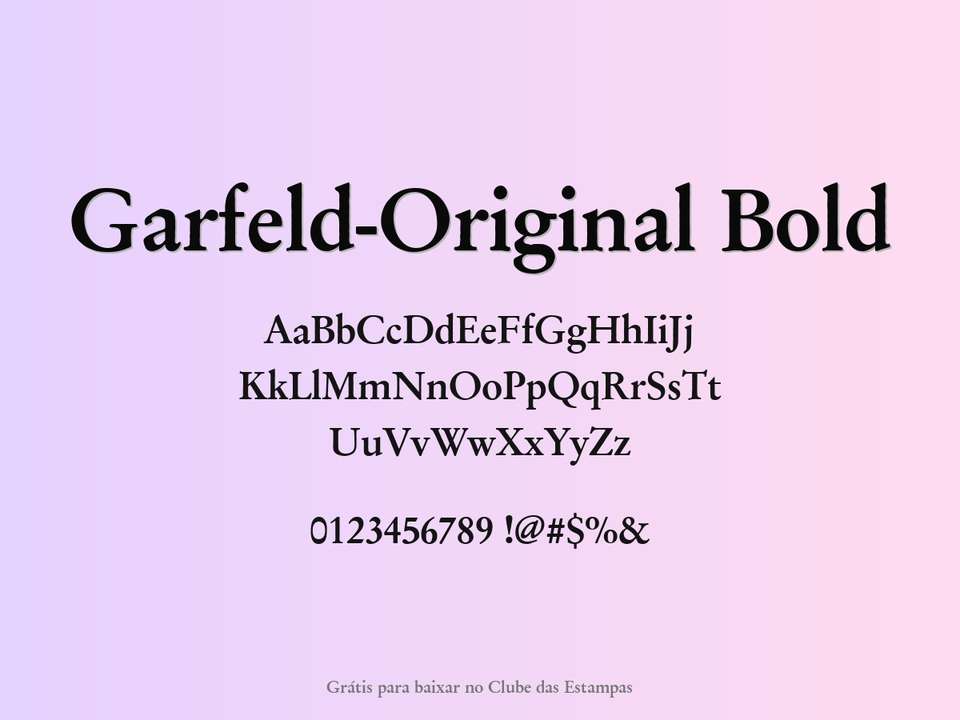 Fonte Garfeld Original Bold Grátis Para Baixar