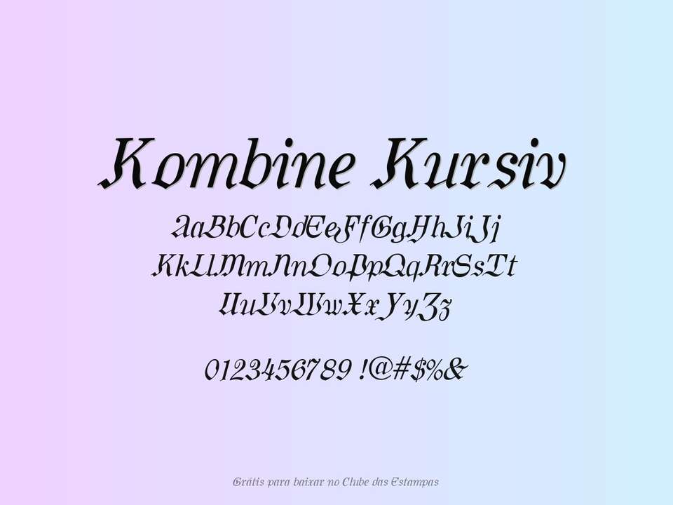 Fonte Kombine Kursiv Grátis Para Baixar