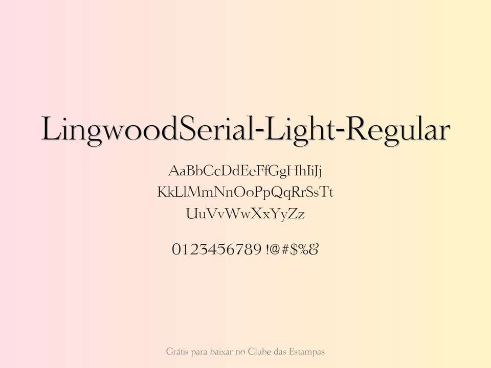 Fonte Lingwoodserial Light Regular Grátis Para Baixar