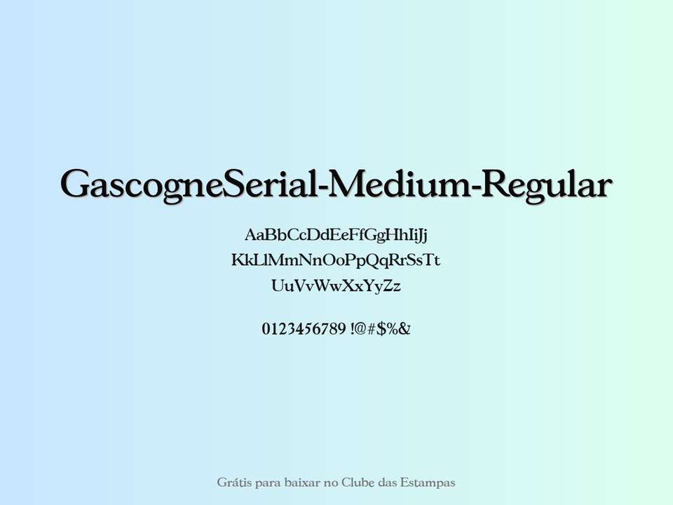 Fonte Gascogneserial Medium Regular Grátis Para Baixar