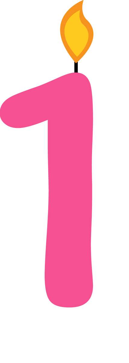 Elemento Numeral Aniversário Vela 1 Um Anos (5)