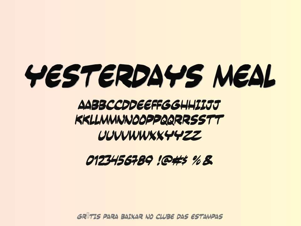 Fonte Yesterdays Meal Grátis Para Baixar