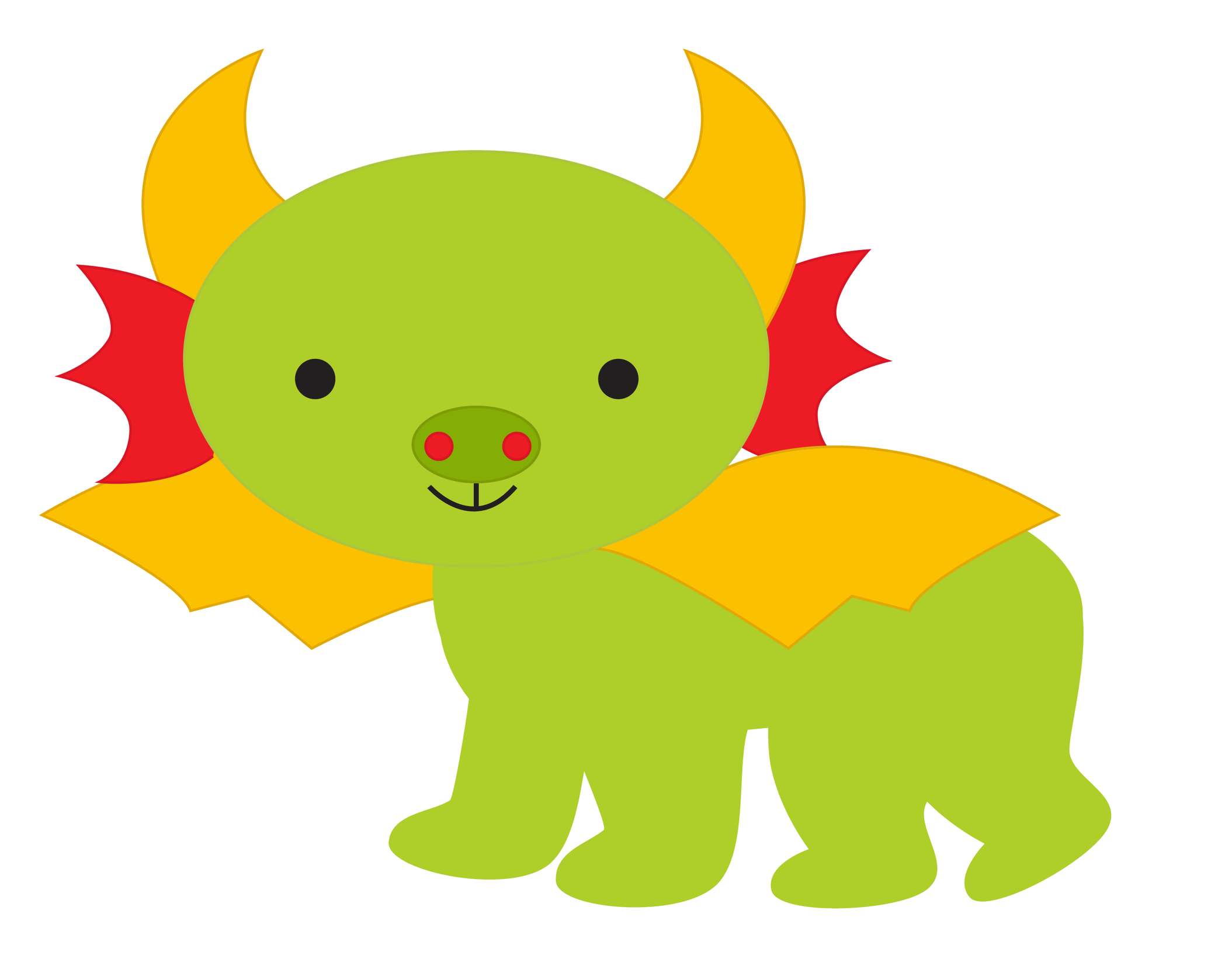 Monstrinho Verde E Amarelo Fantasia Png Grátis Para Baixar