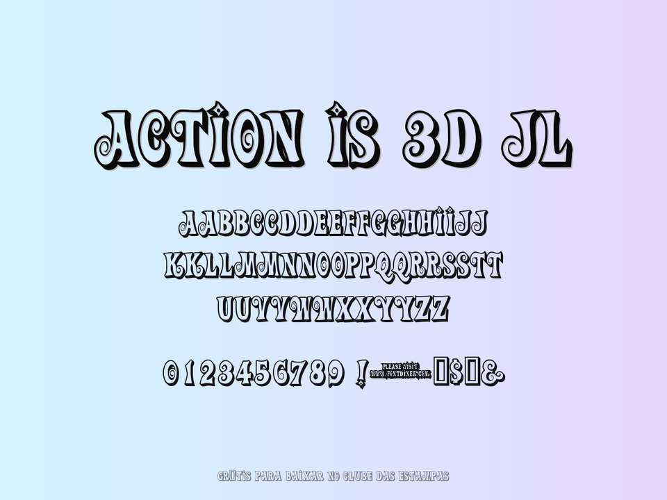 Fonte Action Is 3d Jl Grátis Para Baixar