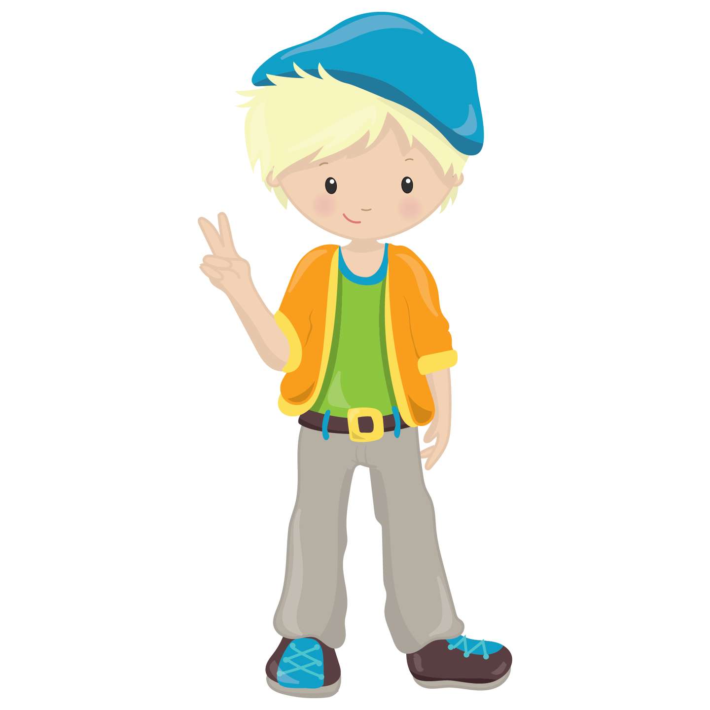 Menino Cartoon Chapéu Azul Personagem Png Grátis Para Baixar