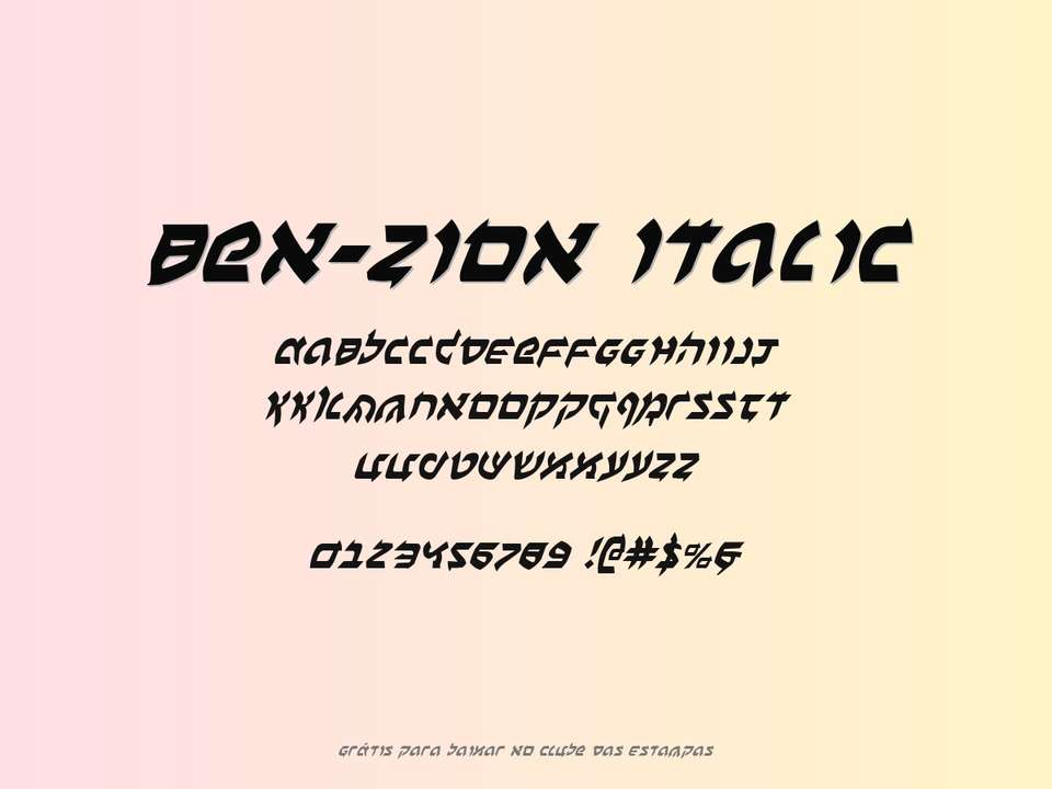 Fonte Ben Zion Italic Grátis Para Baixar