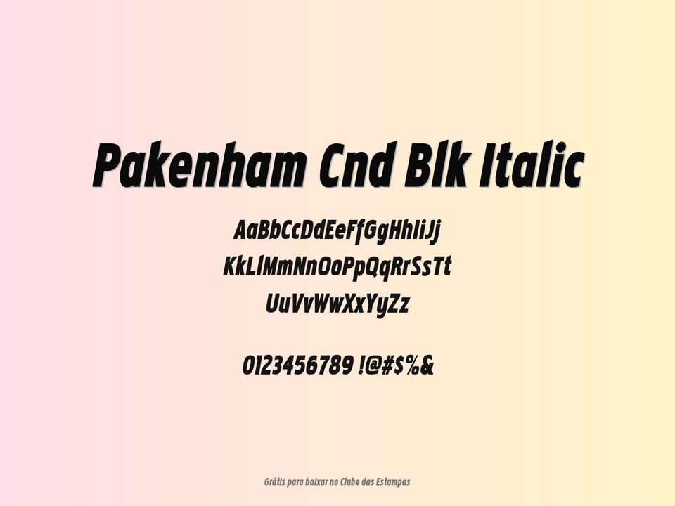 Fonte Pakenham Cnd Blk Italic Grátis Para Baixar