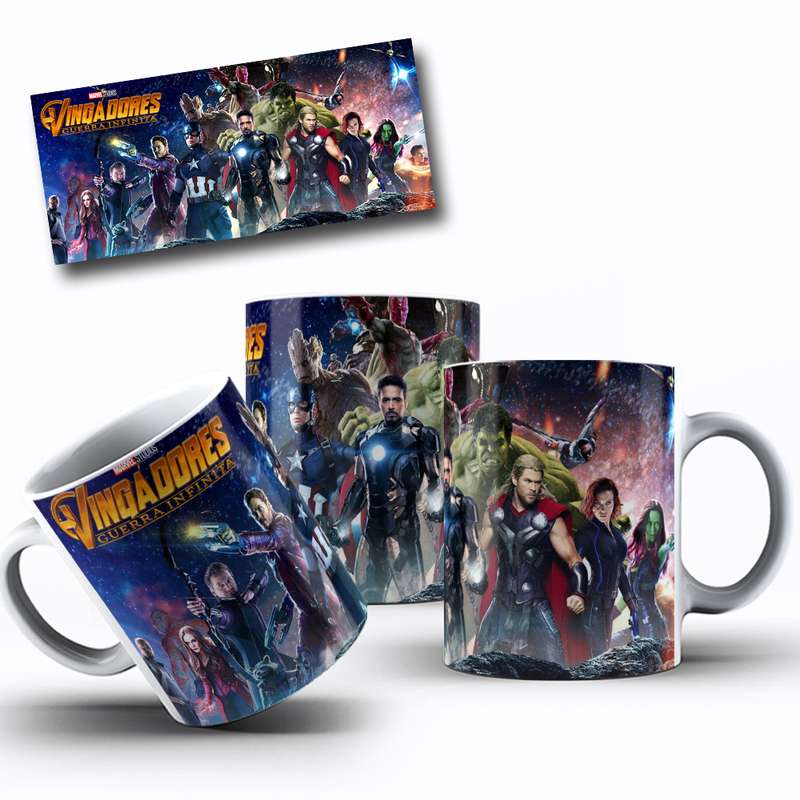 Arte Para Caneca Vingadores Guerra Infinita Serie Cartoon 9