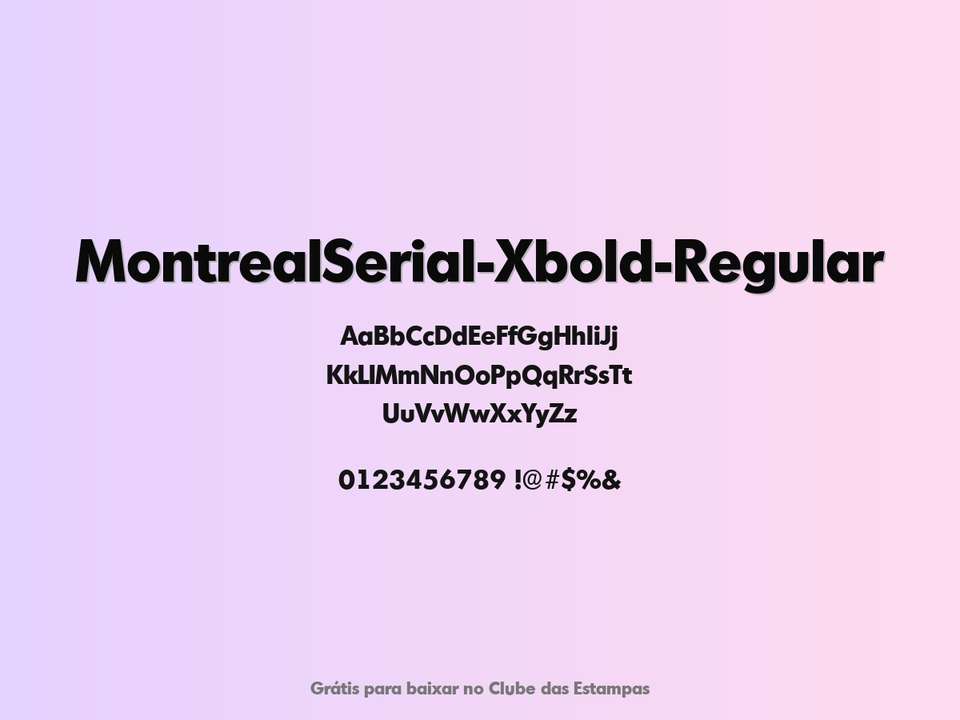 Fonte Montrealserial Xbold Regular Grátis Para Baixar