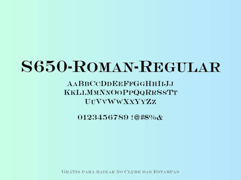 Fonte S650 Roman Regular Grátis Para Baixar