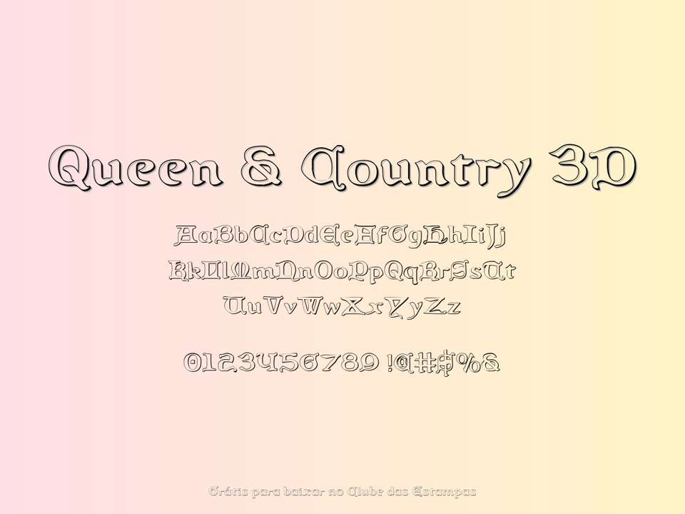 Fonte Queen & Country 3d Grátis Para Baixar