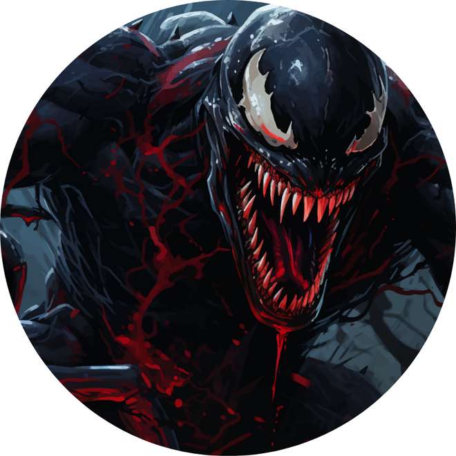 Personagem Venom Em Arte Circular De Quadrinhos Super Heróis Png Arte Para Caneca Grátis Pra Baixar