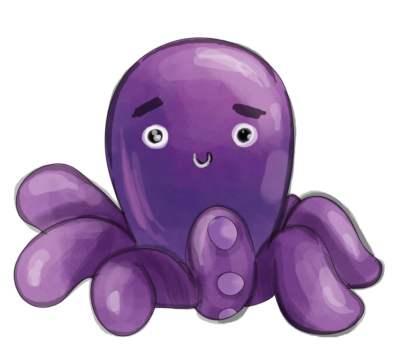 Polvo Cartoon Roxo Divertido Animais Png Grátis Para Baixar