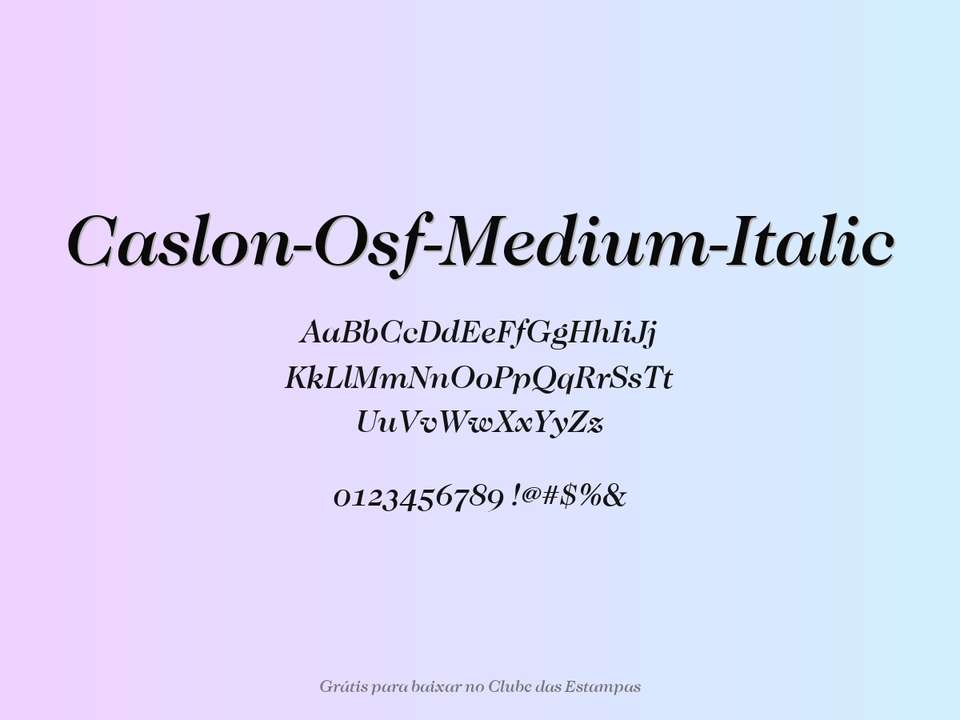 Fonte Caslon Osf Medium Italic Grátis Para Baixar