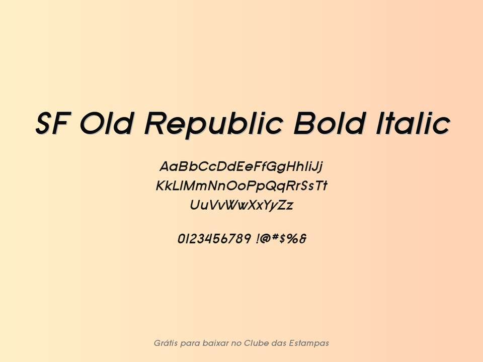 Fonte Sf Old Republic Bold Italic Grátis Para Baixar