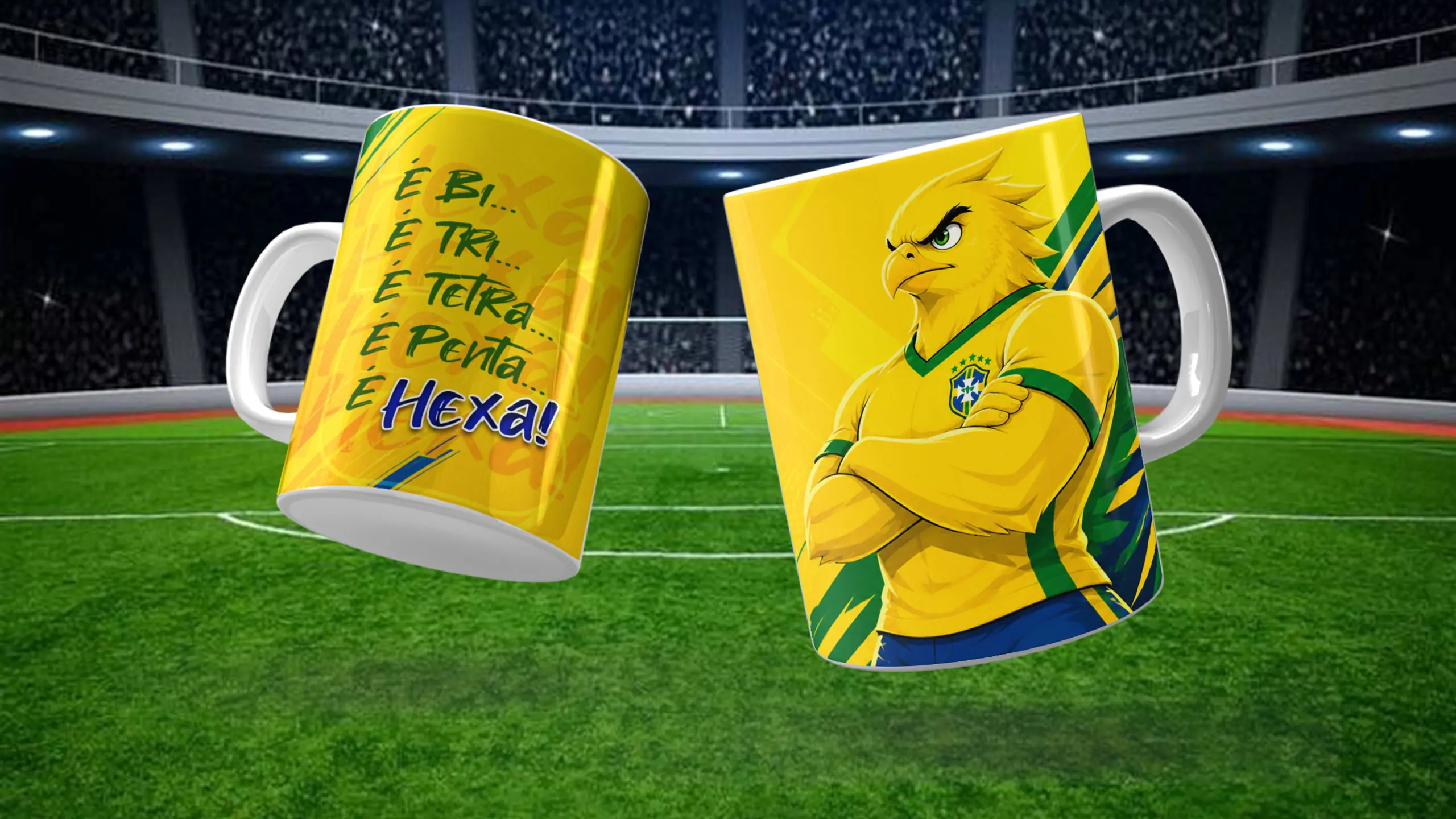 Caneca tema Seleção Brasileira - Copa 2026