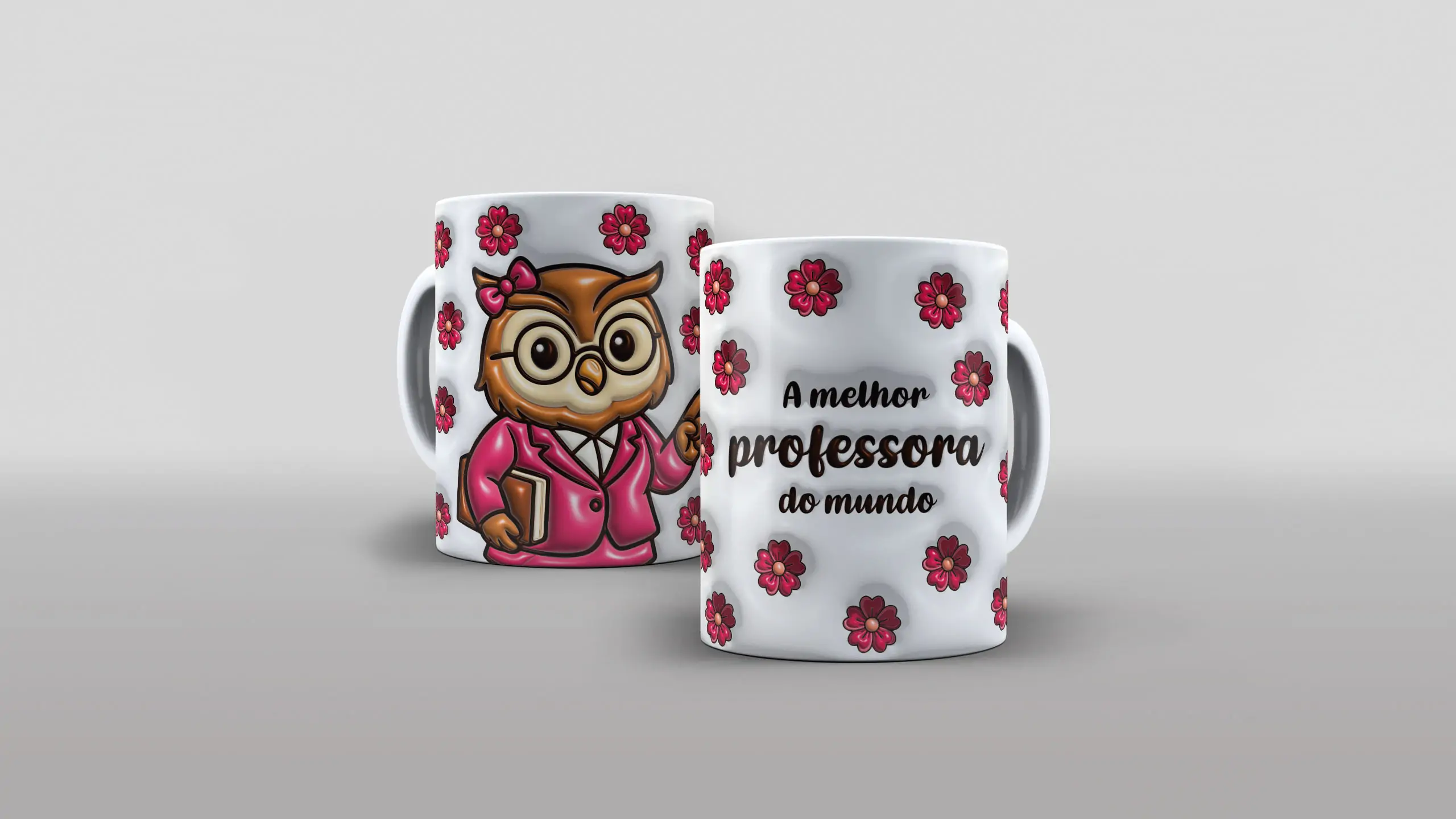 Arte para caneca O melhor professor do mundo - A melhor professora do mundo estilo inflado