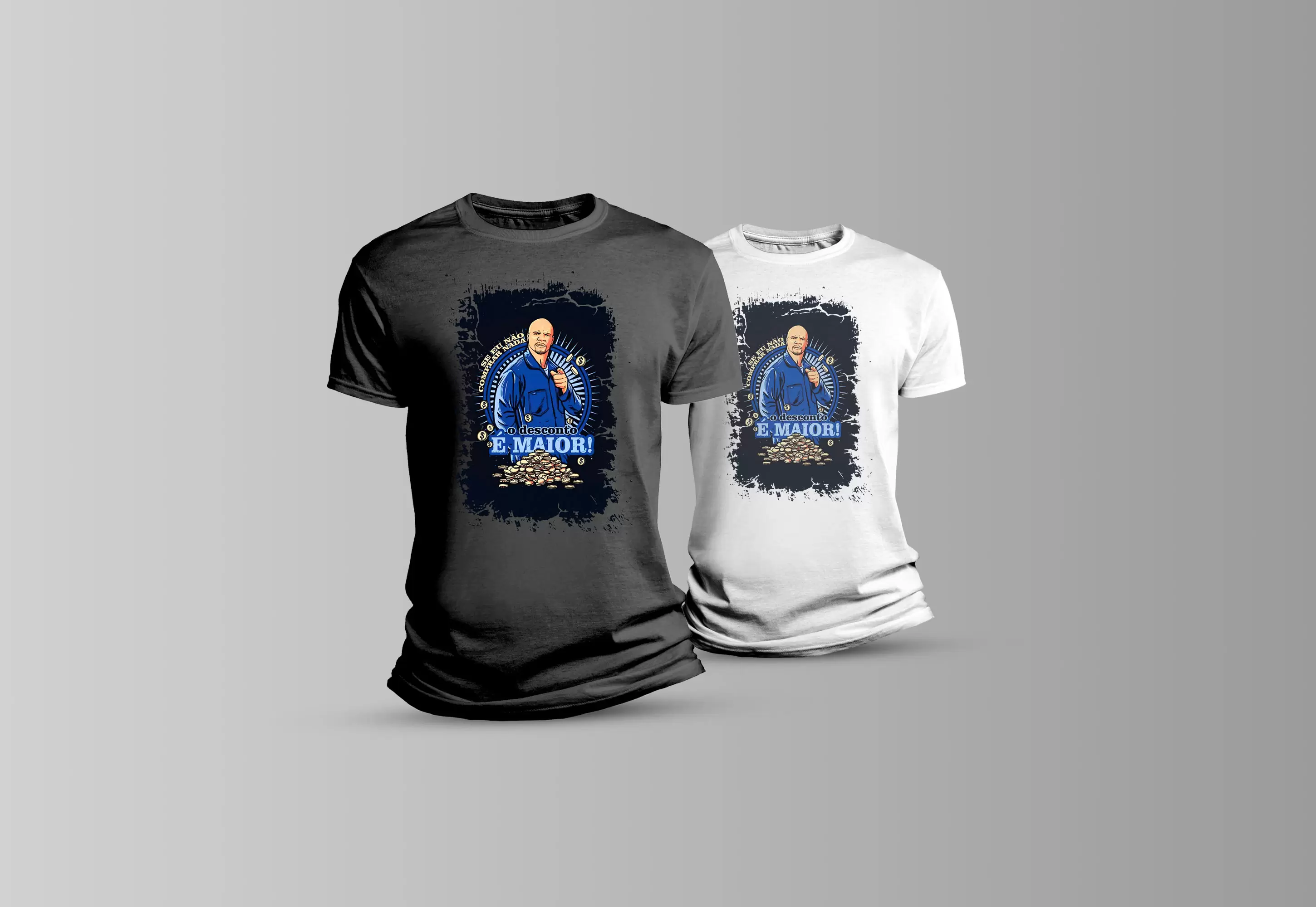 Arte para camiseta Se eu não comprar nada o desconto é maior
