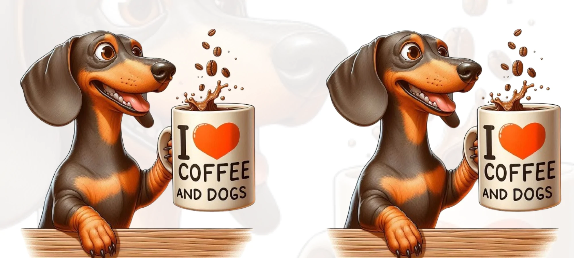 Amo café e cachorro