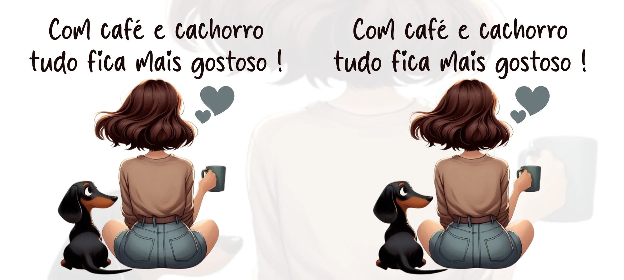 Com café e cachorro