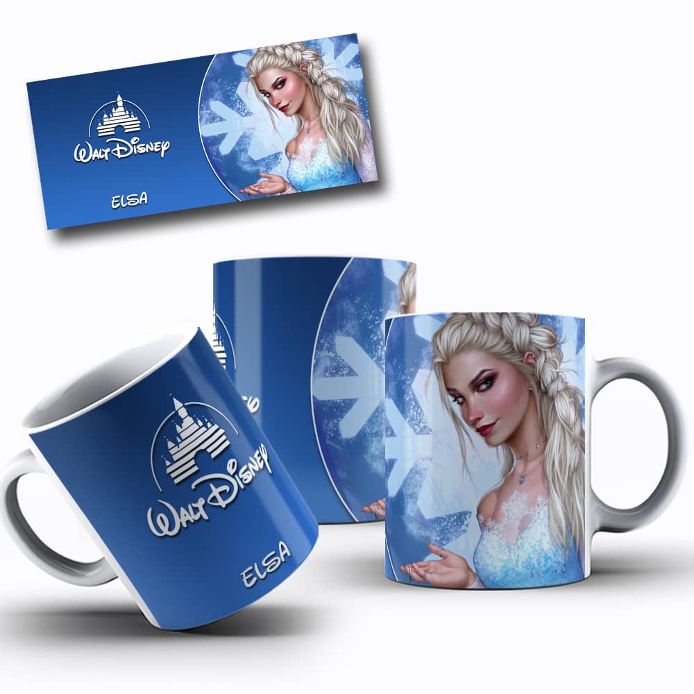 Arte de caneca Princesa Elsa Descolada
