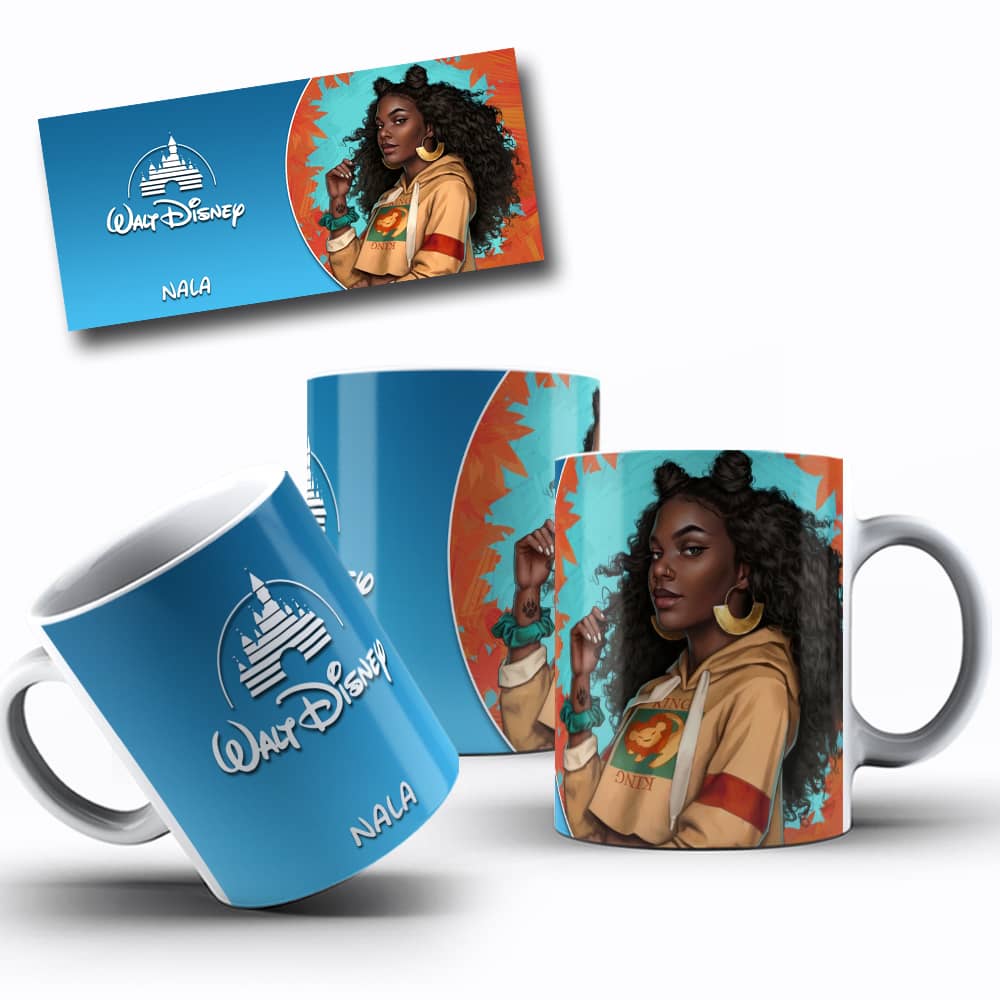 Arte de caneca Princesa Nala Descolada