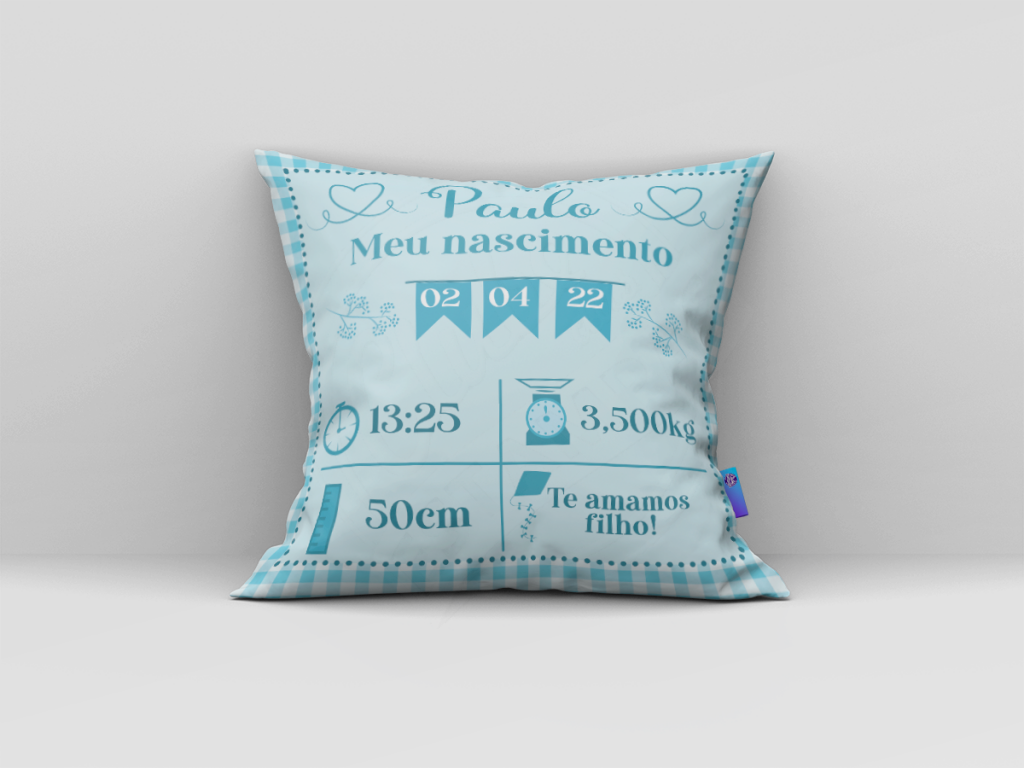 ARTE ALMOFADA - MEU NASCIMENTO (PARA ELE)-418