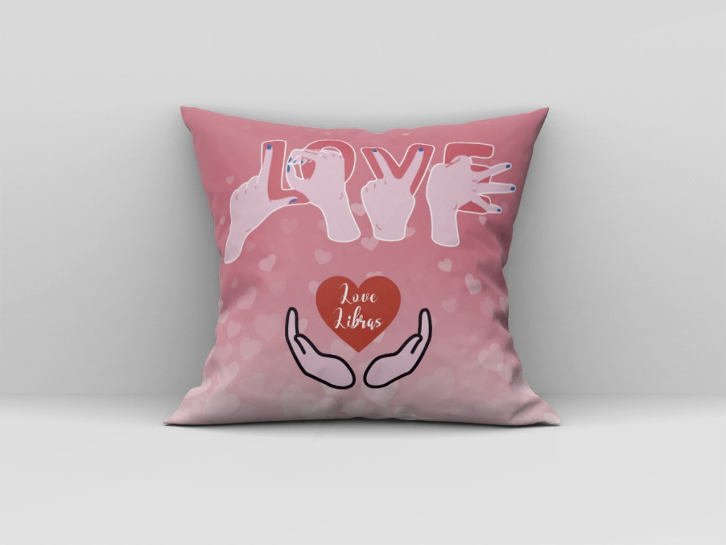 ARTE ALMOFADA - LOVE YOU (LIBRAS)-429