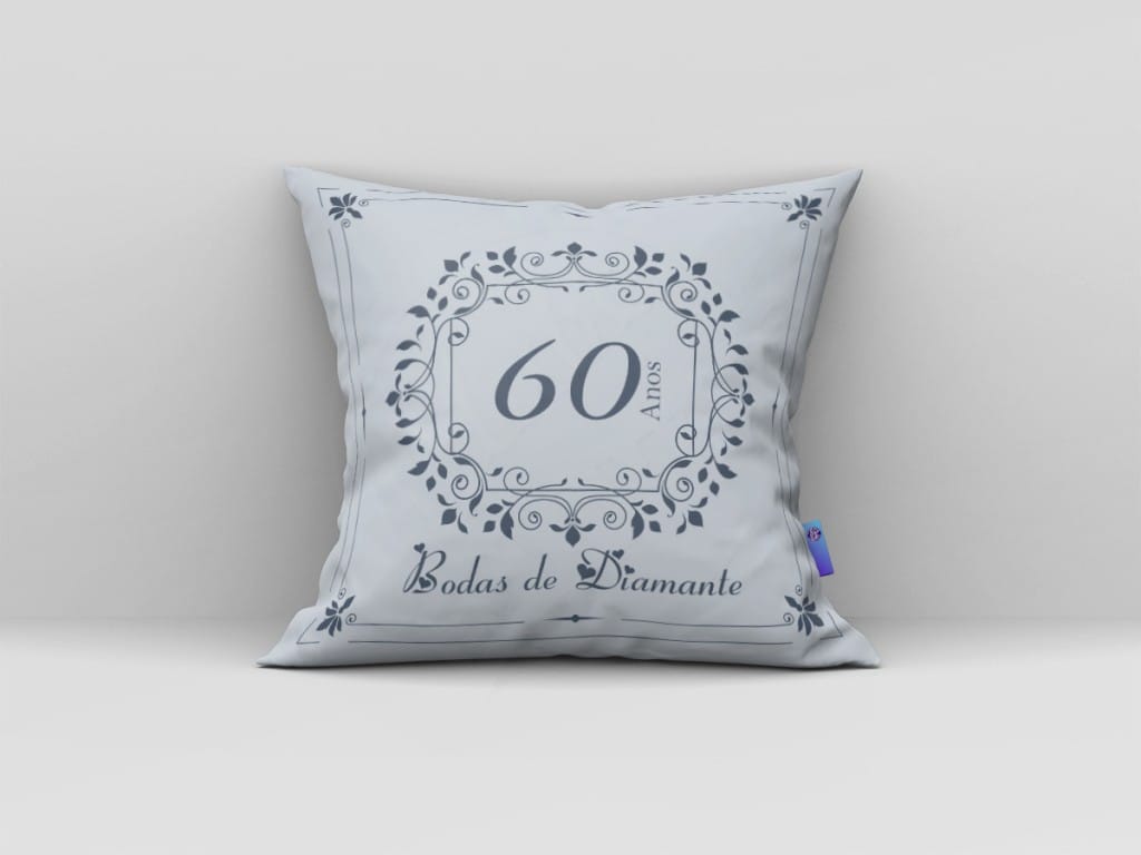 ARTE BODAS DE DIAMANTE - 60 ANOS - VINTAGE - ESTAMPA PARA ALMOFADA-554