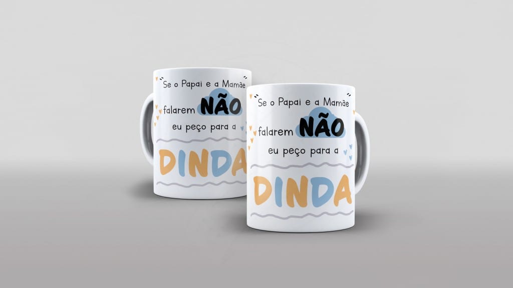 ARTE PARA CANECA - SE A MAMÃE O PAPAI FALAREM NÃO - DINDA-589