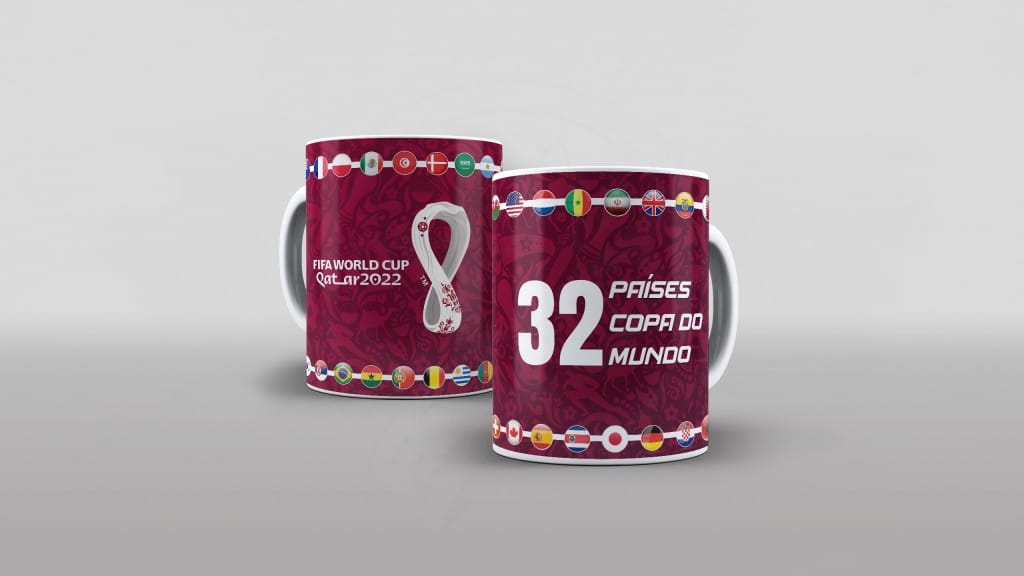 ARTE PARA CANECA 32 PAÍSES COPA DO MUNDO-658