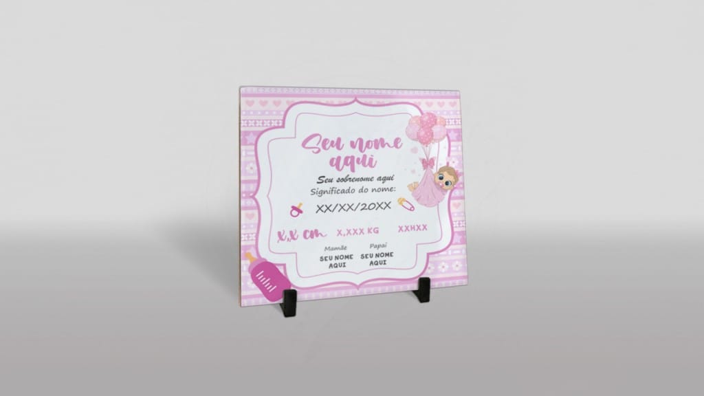 ARTE PARA AZULEJO MATERNIDADE BEBÊ ROSA-675