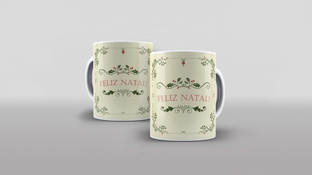 ARTE PARA CANECA - FELIZ NATAL - ORNAMENTOS-692