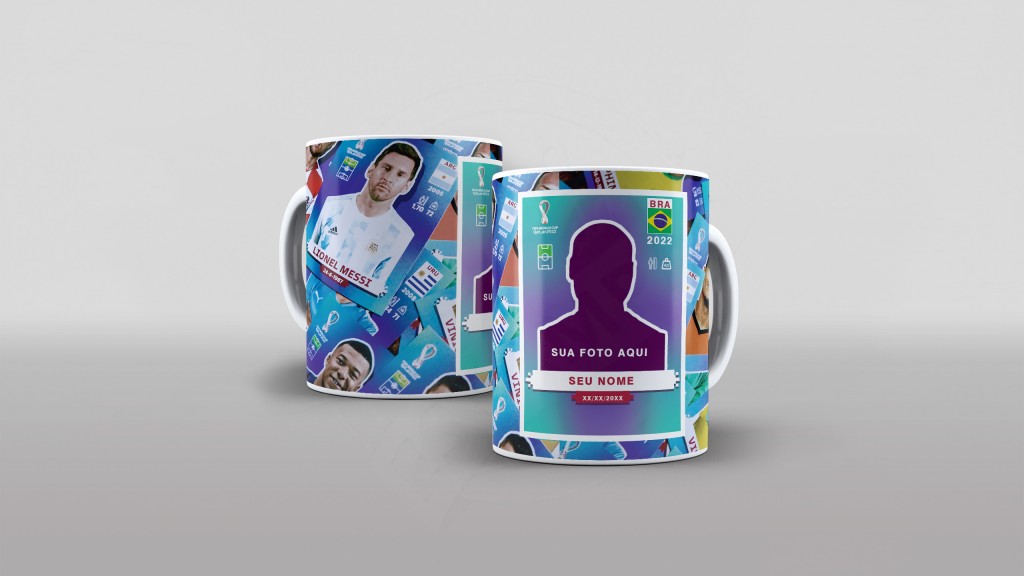 ARTE PARA CANECA FIGURINHAS COPA COM FOTO-708